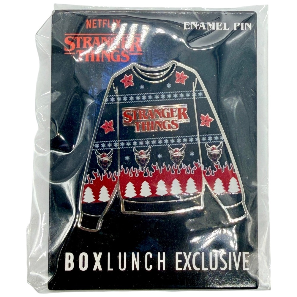 Stranger Things Ugly Sweater Enamel‎ Pin BoxLunch Exclusive Demogorgon Netflix